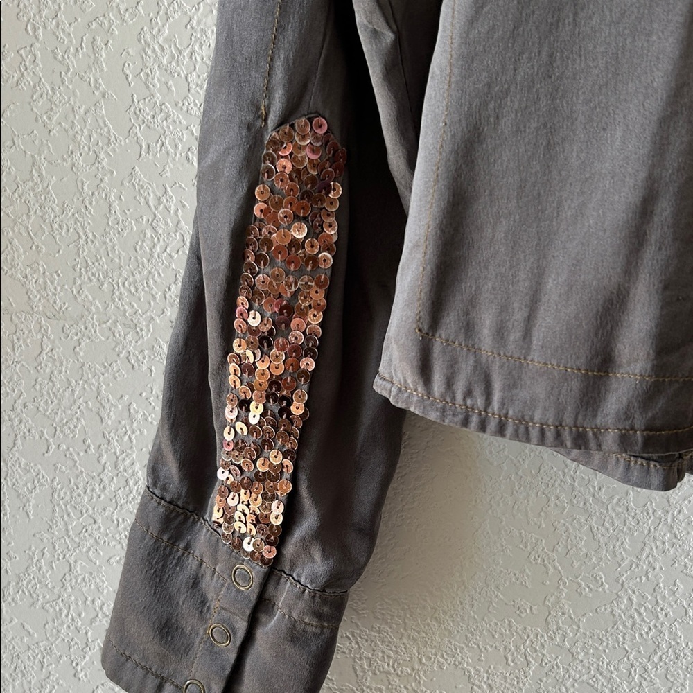 Da-Nang Silk Blouse with Copper Sequin Shoulders size S - Picture 11 of 11